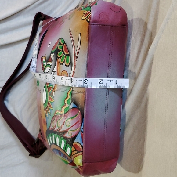 Anuschka floral elephant adjustable strap nwt leather bag - Picture 4 of 10